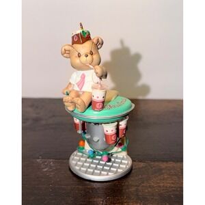Enesco Baskin-Robbins Teddy Bear Milkshake Machine Christmas Ornament Vintage